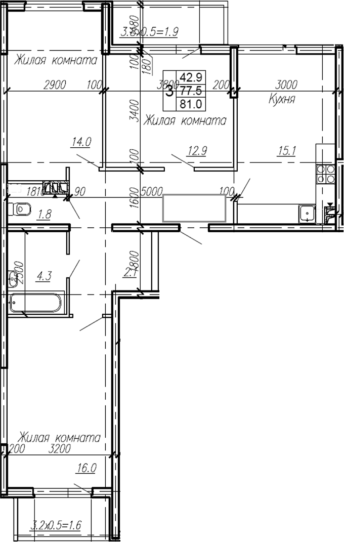 Продается 3-комн. квартира, 77.5 м²