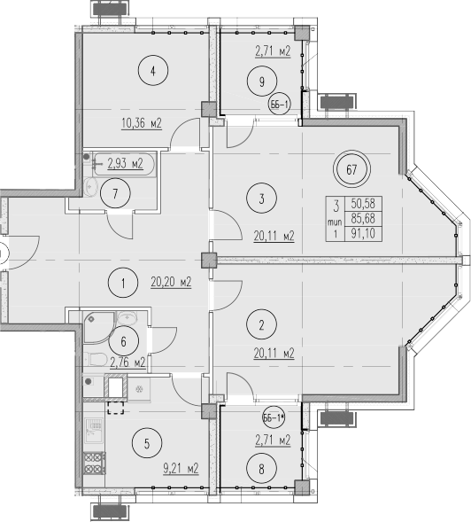 3-комн. Agoy Park Residence by Lavicon