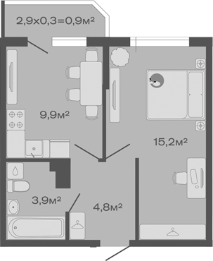 Продается 1-комн. квартира, 33.8 м²