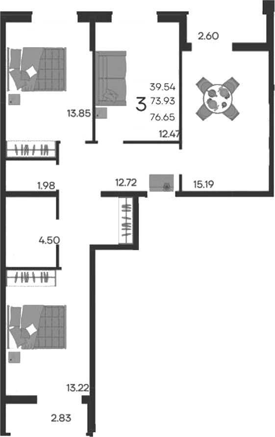 Продается 3-комн. квартира, 73.93 м²
