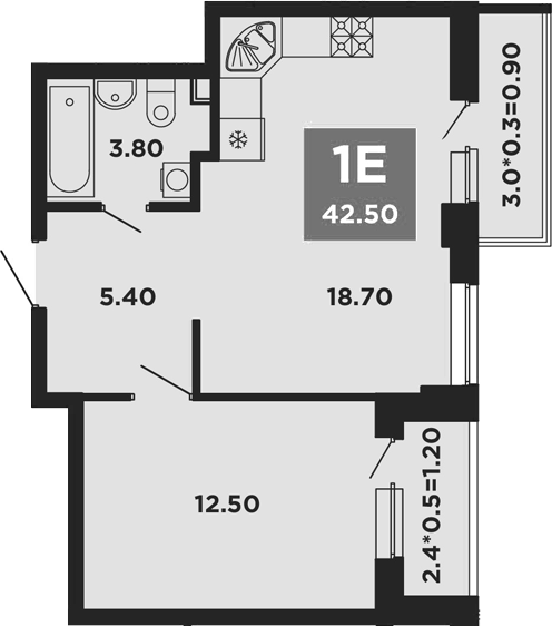 2-комн., 40.4 м², 1/12 этаж, ЖК «НЕО-квартал Красная площадь»