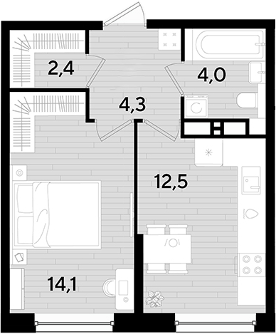 Продается 1-комн. квартира, 37.3 м²