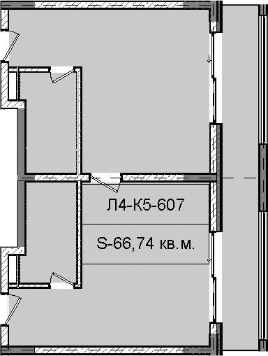 Объект, 66.74 м², 6/6 этаж, ЖК «Гостиничный комплекс Royal Beach Sochi»