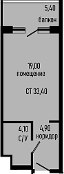 Студия, 28 м², 4/8 этаж, ЖК «Курортный отель Алеан Селект Агой»