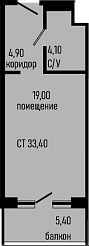 Студия, 28 м², 7/8 этаж, ЖК «Курортный отель Алеан Селект Агой»