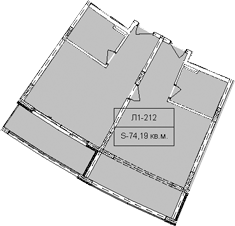 Объект, 74.19 м², 2/6 этаж, ЖК «Гостиничный комплекс Royal Beach Sochi»