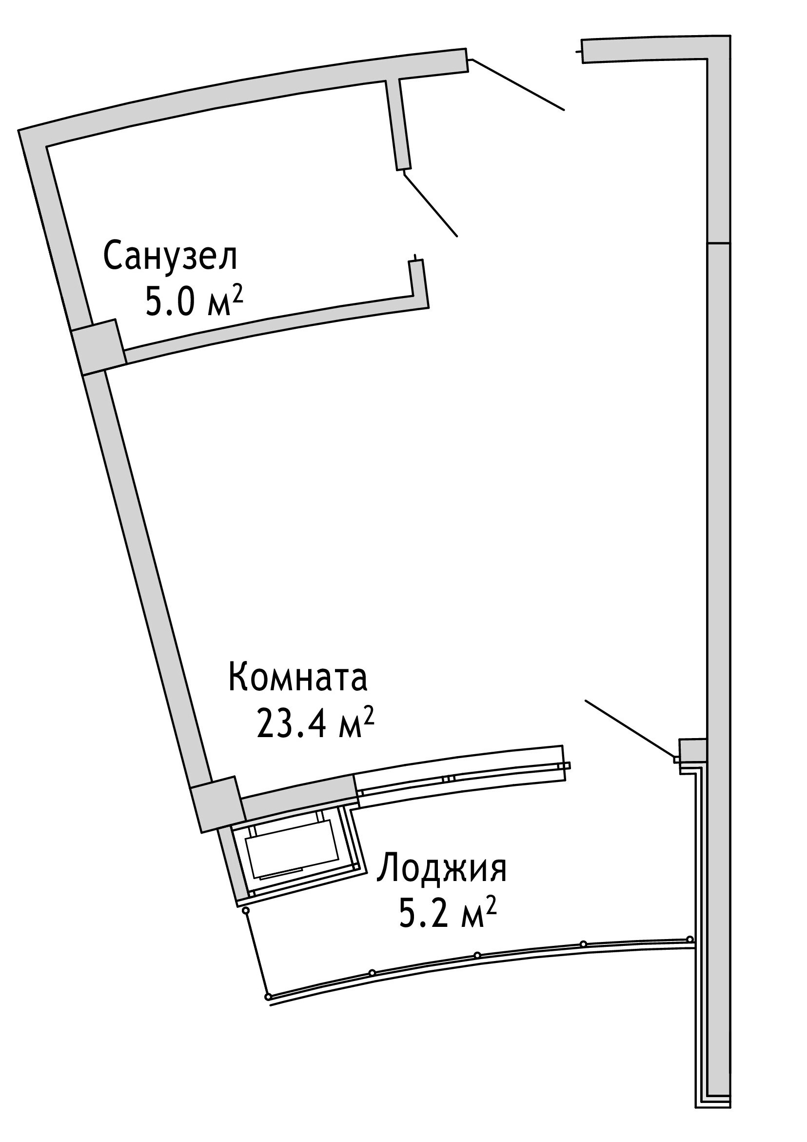 1-комн., 28.4 м², 4/7 этаж, ЖК «Cosmos Черное море Риверта Отель»
