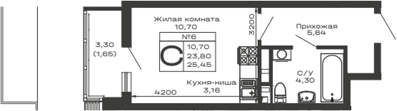Продается 1-комн. квартира, 23.8 м²