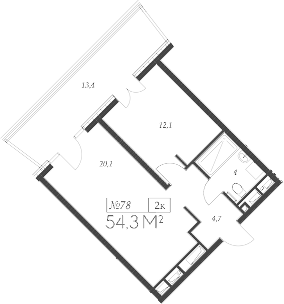 Продается 2-комн. квартира, 40.9 м²