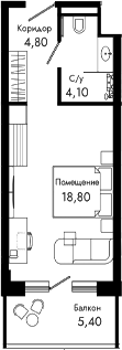 Студия, 27.7 м², 7/8 этаж, ЖК «Курортный отель Алеан Селект Агой»