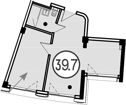 Объект, 39.7 м², 2/4 этаж, ЖК «Гостиничный комплекс GRAND CASCADE»
