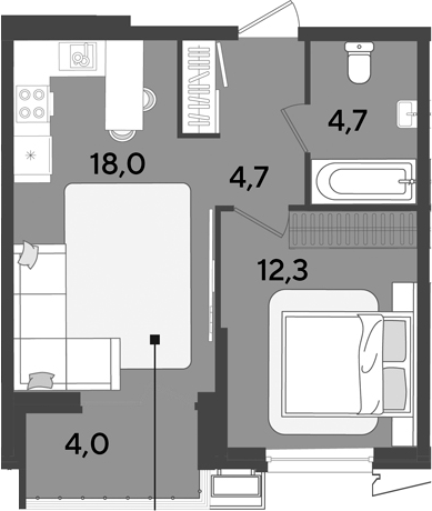 Продается 2-комн. квартира, 39.7 м²
