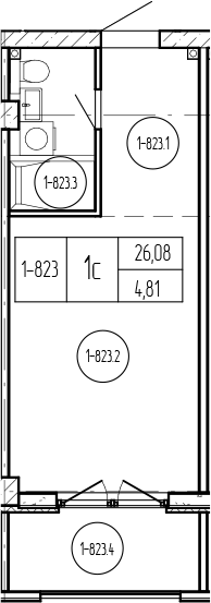 Продается 1-комн. квартира, 26.08 м²