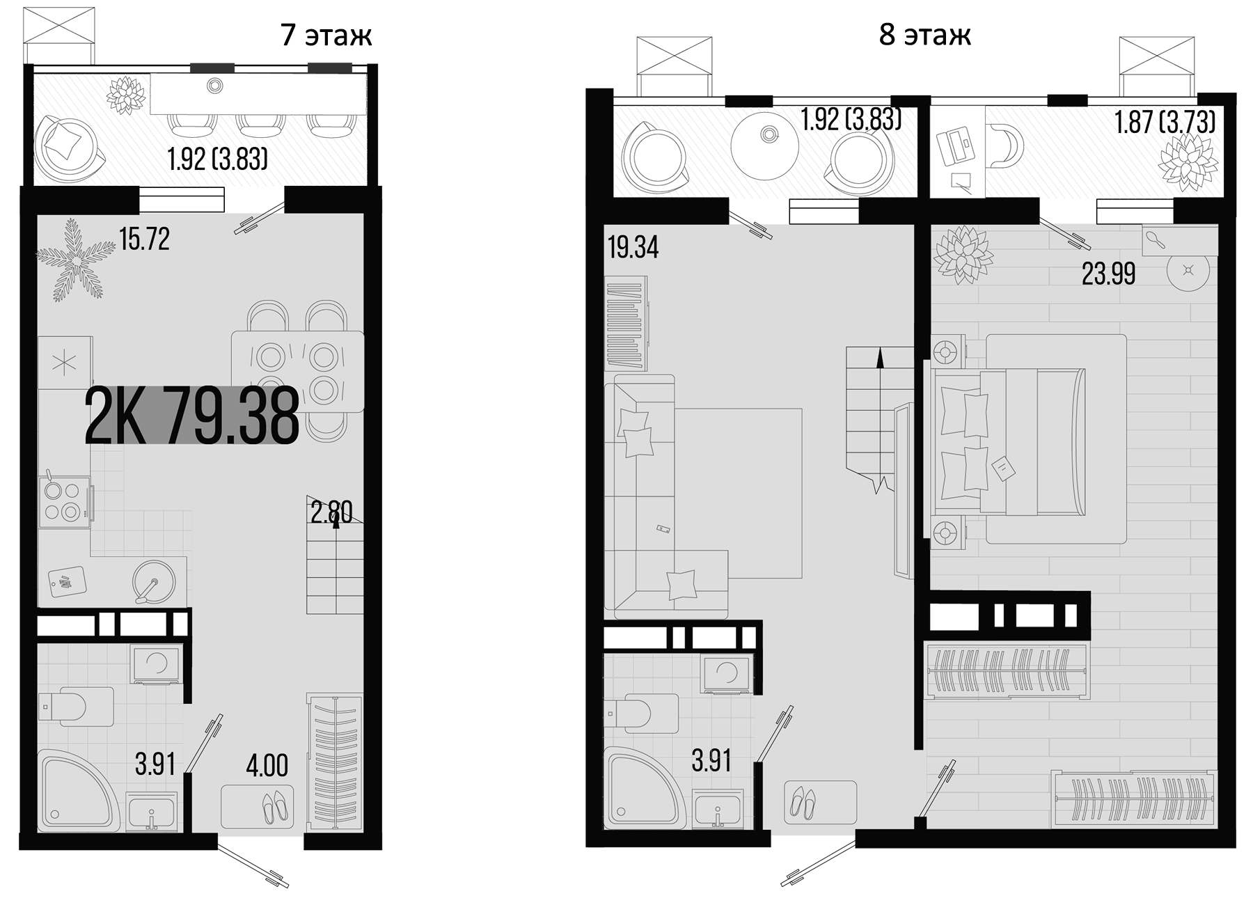 Продается 2-комн. квартира, 73.67 м²