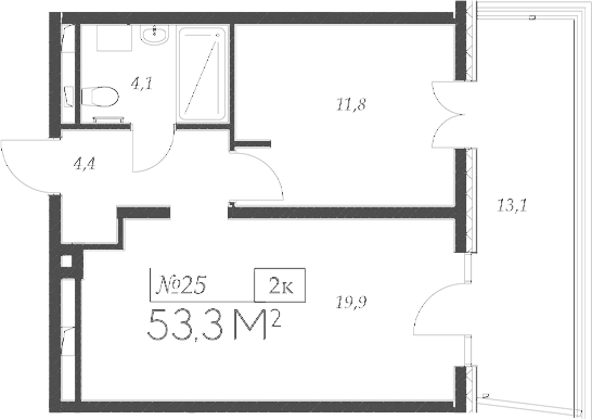 Продается 2-комн. квартира, 40.2 м²