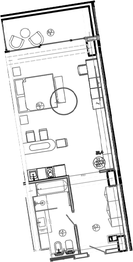 Студия, 52.6 м², 2/8 этаж, ЖК «Mandarin Garden Hotel»