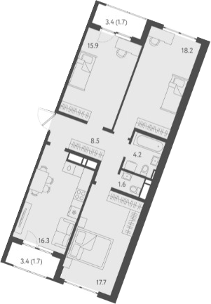 4+ комнаты, 82.4 м², 10/24 этаж, ЖК «Все Свои VIP»