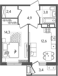 Продается 1-комн. квартира, 38 м²