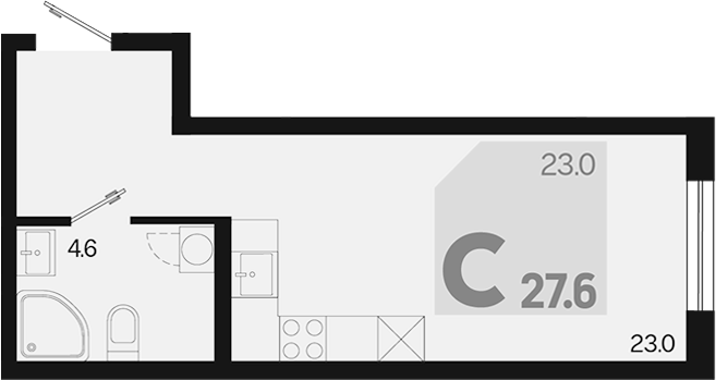 Продается 1-комн. квартира, 27.6 м²