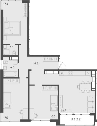 Продается 4-комн. квартира, 98.9 м²