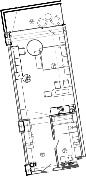 Студия, 46.7 м², 5/8 этаж, ЖК «Mandarin Garden Hotel»
