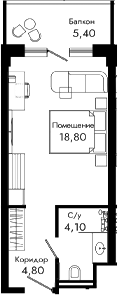 Студия, 27.7 м², 6/8 этаж, ЖК «Курортный отель Алеан Селект Агой»