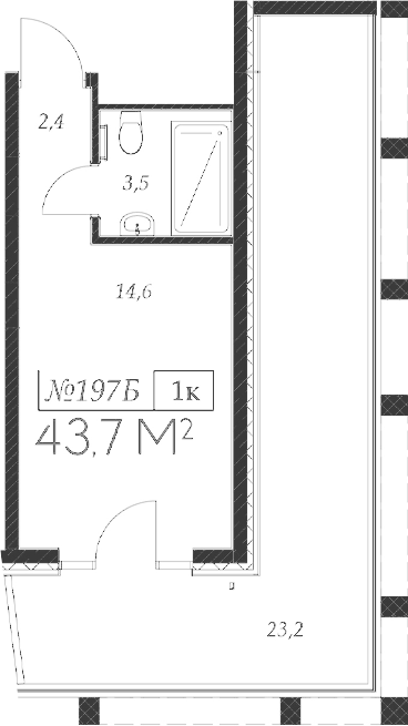 Студия, 20.5 м², 2/9 этаж, ЖК «Морелло»