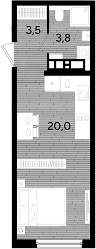 Студия, 27.3 м², 11/16 этаж, ЖК «DОГМА ПАРК»