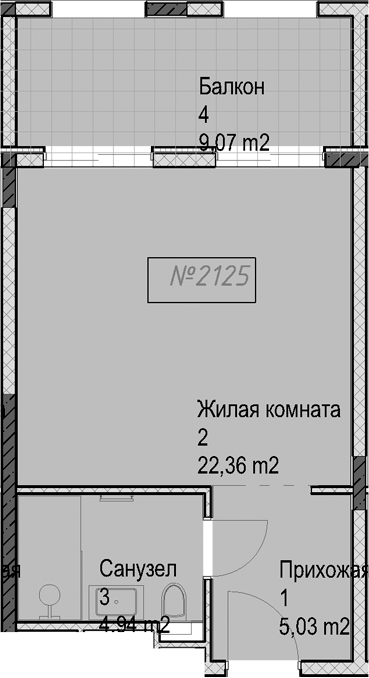 Студия, 32.3 м², 2/6 этаж, ЖК «Гостиничный комплекс Николай 1»