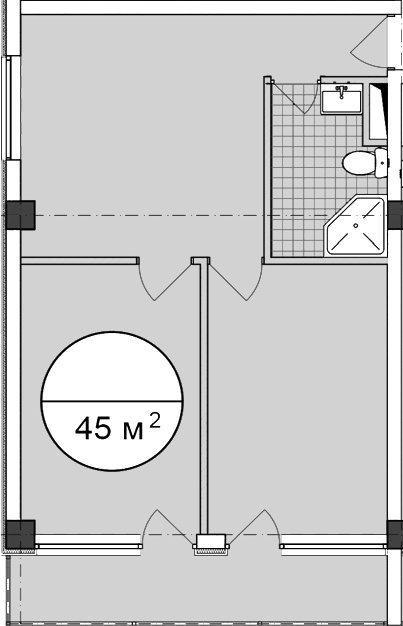 1-комн., 45 м², 3/4 этаж, ЖК «Апартаментный комплекс Поляна парк»