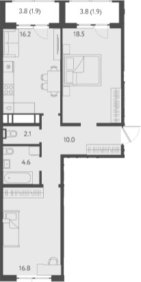 Продается 3-комн. квартира, 68.2 м²