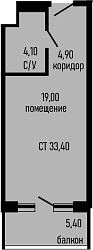 Студия, 28 м², 4/8 этаж, ЖК «Курортный отель Алеан Селект Агой»