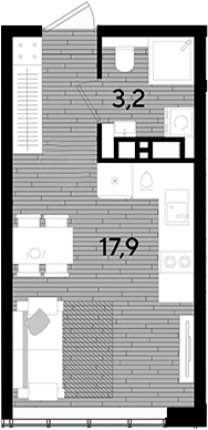 Продается 1-комн. квартира, 21.1 м²