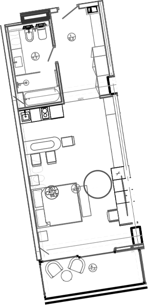 Студия, 47 м², 3/8 этаж, ЖК «Mandarin Garden Hotel»