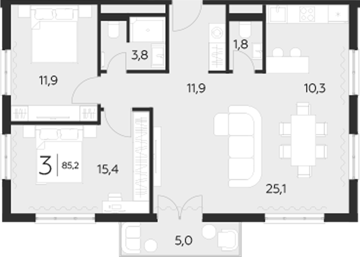 2-комн. LeePrime Residences Polyana Sochi