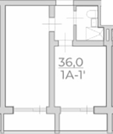 Объект, 36 м², 4/4 этаж, ЖК «Комплекс Luciano»