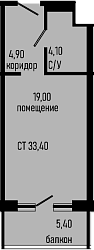 Студия, 28 м², 3/8 этаж, ЖК «Курортный отель Алеан Селект Агой»