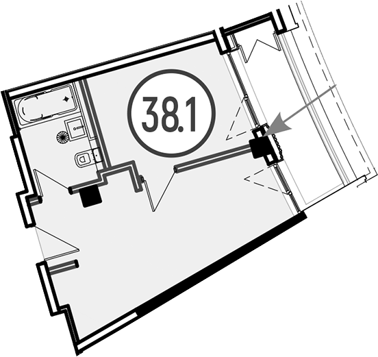 Объект, 38.1 м², 3/4 этаж, ЖК «Гостиничный комплекс GRAND CASCADE»