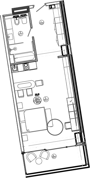 Студия, 53.3 м², 5/8 этаж, ЖК «Mandarin Garden Hotel»