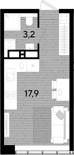 Продается 1-комн. квартира, 21.1 м²