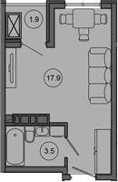 Продается 1-комн. квартира, 21.4 м²