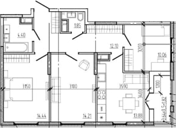 Продается 3-комн. квартира, 70.94 м²