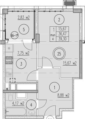 1-комн., 36.47 м², 4/10 этаж, ЖК «Agoy Park Residence by Lavicon»