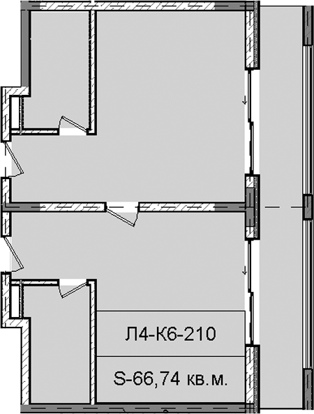 Объект, 66.74 м², 2/5 этаж, ЖК «Гостиничный комплекс Royal Beach Sochi»