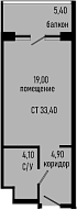 Студия, 28 м², 5/8 этаж, ЖК «Курортный отель Алеан Селект Агой»