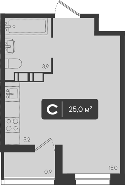 Продается 1-комн. квартира, 24.1 м²