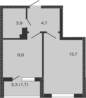 1-комн., 32.1 м², 3/4 этаж, ЖК «Дзенпарк»
