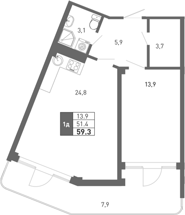 2-комн. Монако