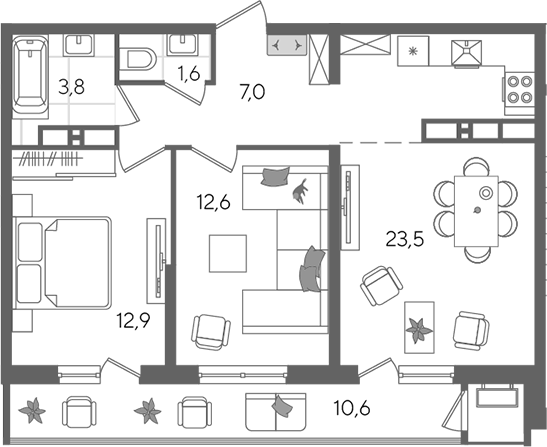 Продается 3-комн. квартира, 61.4 м²