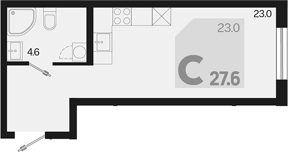 Продается 1-комн. квартира, 27.6 м²